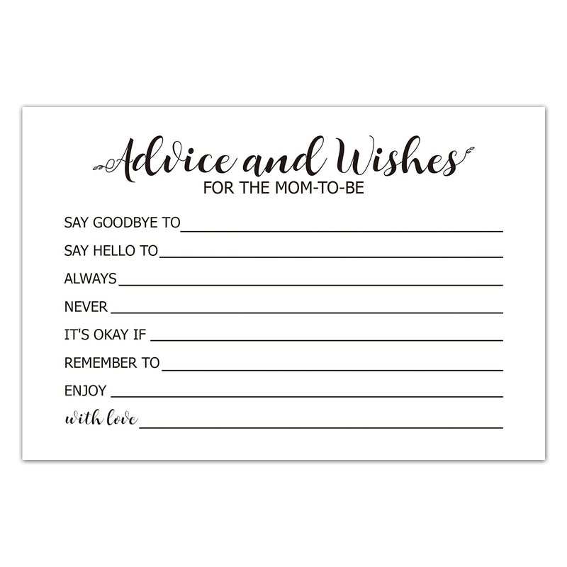TENTADO Baby Shower Advice Card  Pack of 50 4x6 Inch - Premium Quality  Perfect for Baby Shower Games & New Mom Gifts - Image 1